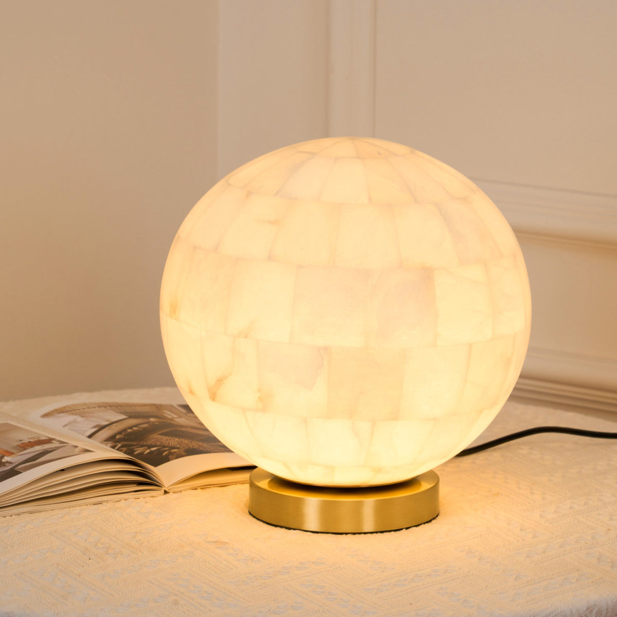 Alabaster Ball Table Lamp — view 12