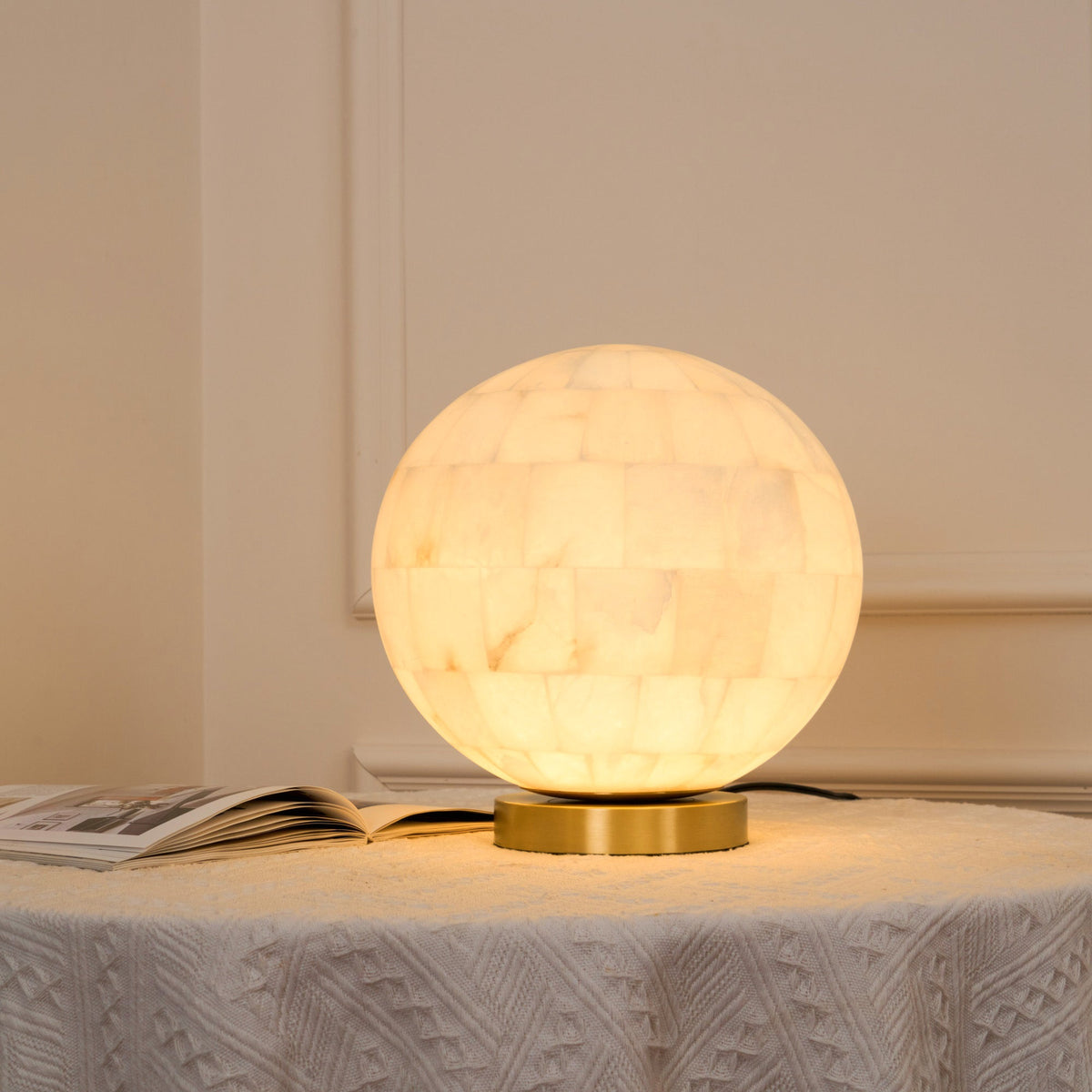 Alabaster Ball Table Lamp — view 5
