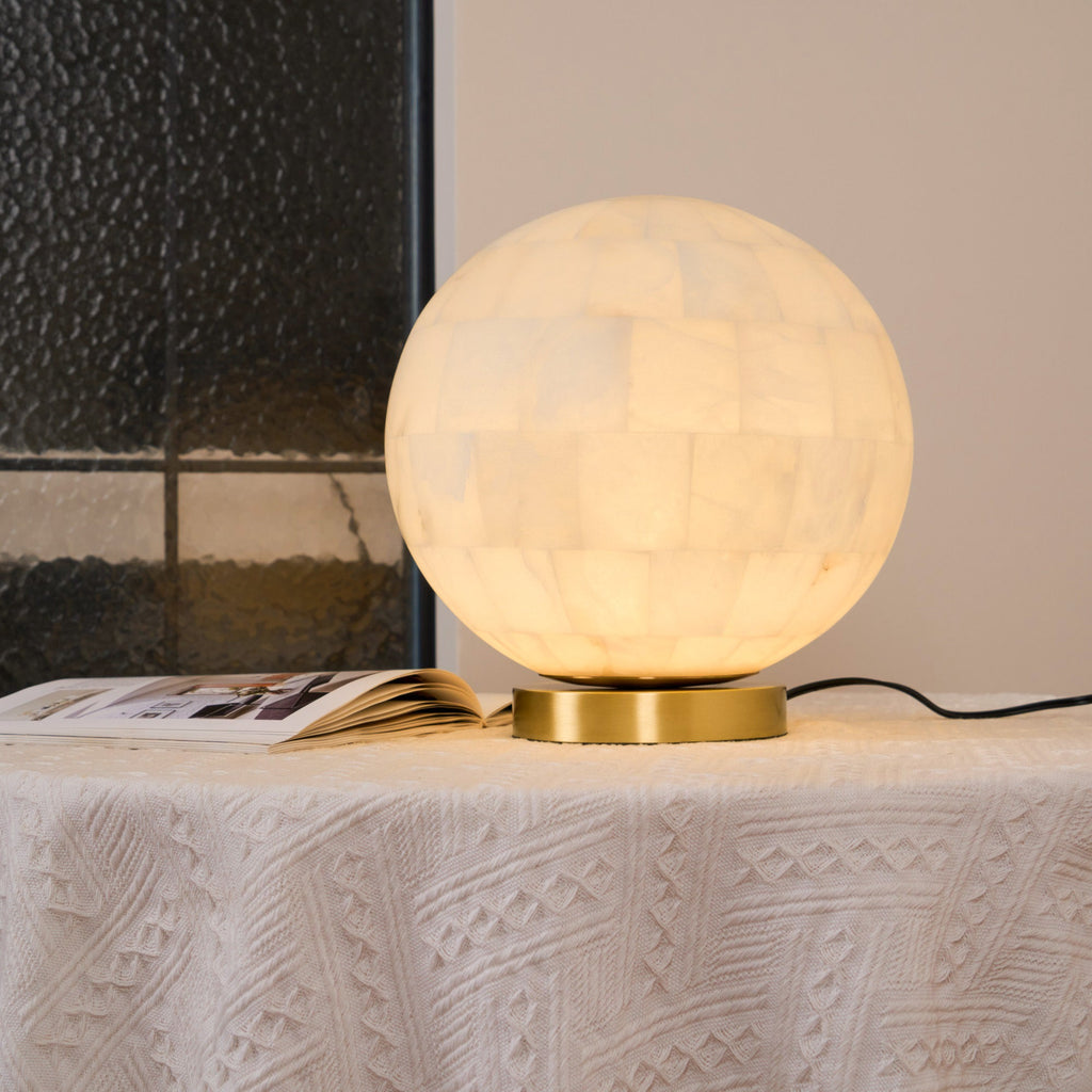 Alabaster Ball Table Lamp — view 2