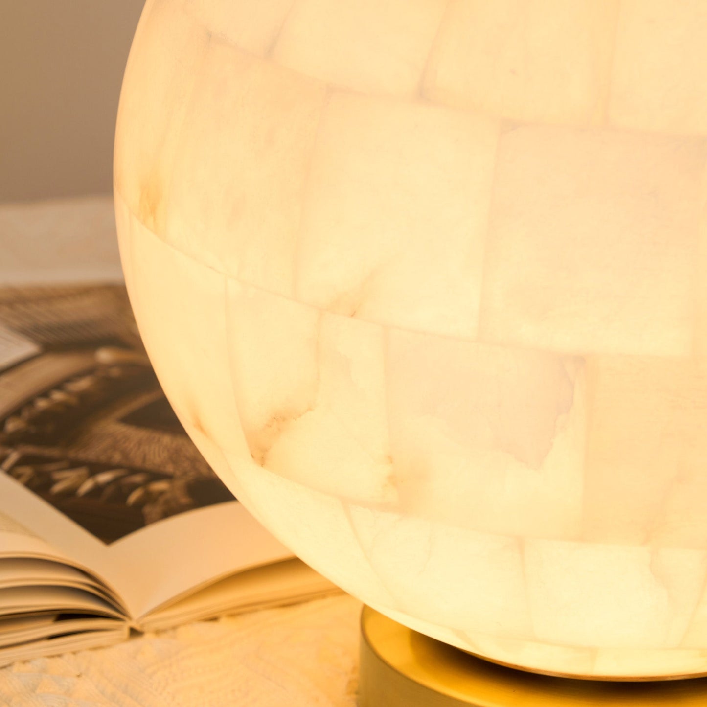 Alabaster Ball Table Lamp