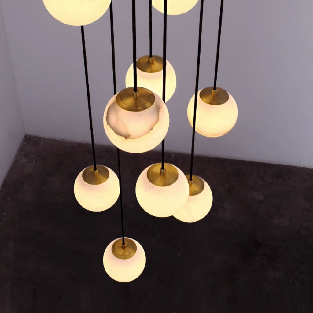 Alabaster Balls Cluster Chandelier — view 17