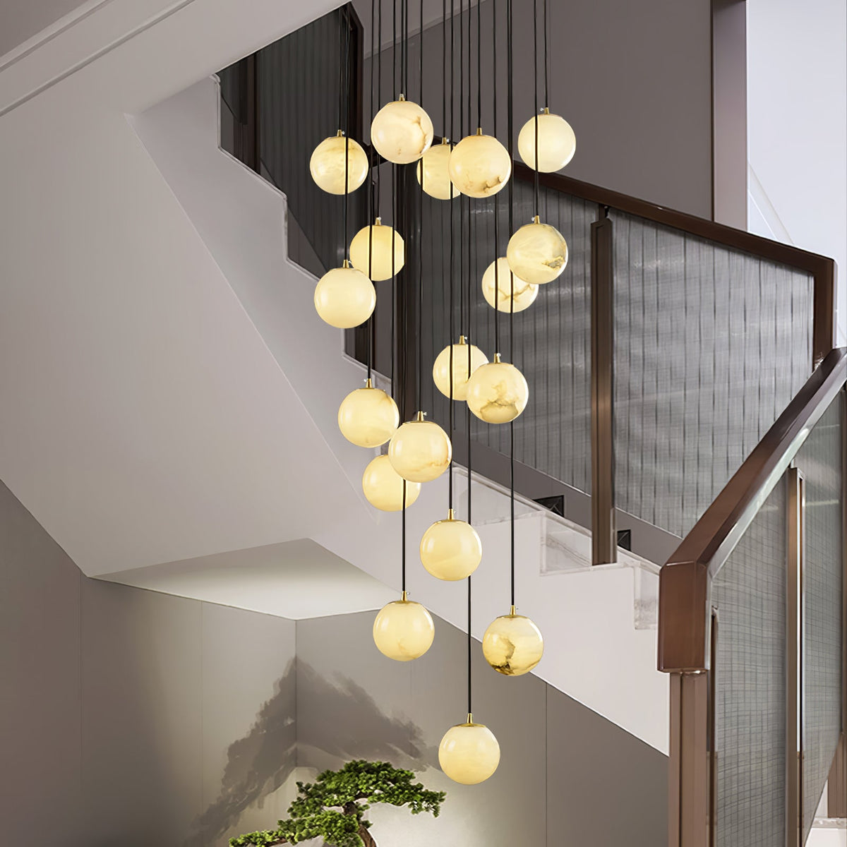 Alabaster Balls Cluster Chandelier — view 18