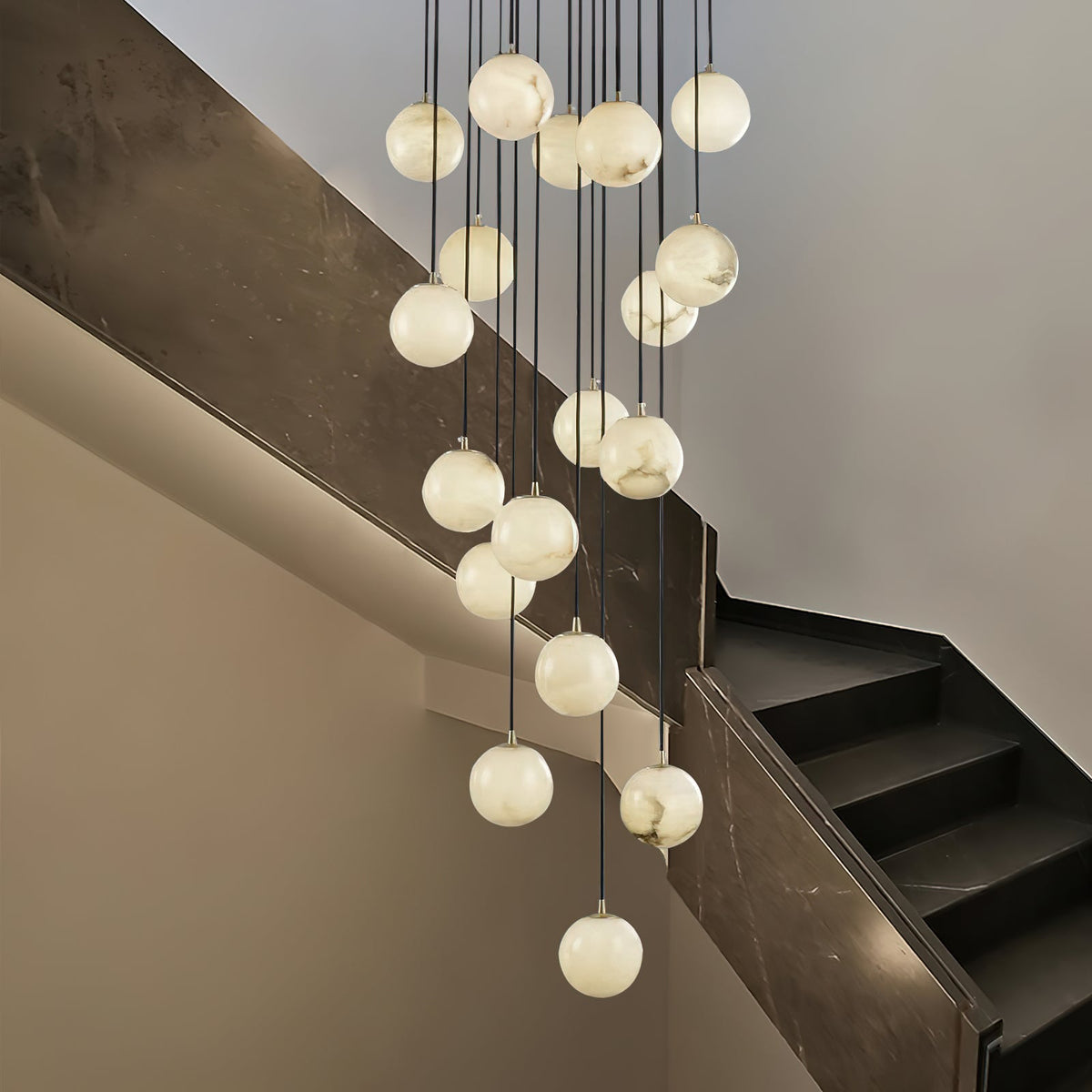 Alabaster Balls Cluster Chandelier — view 21