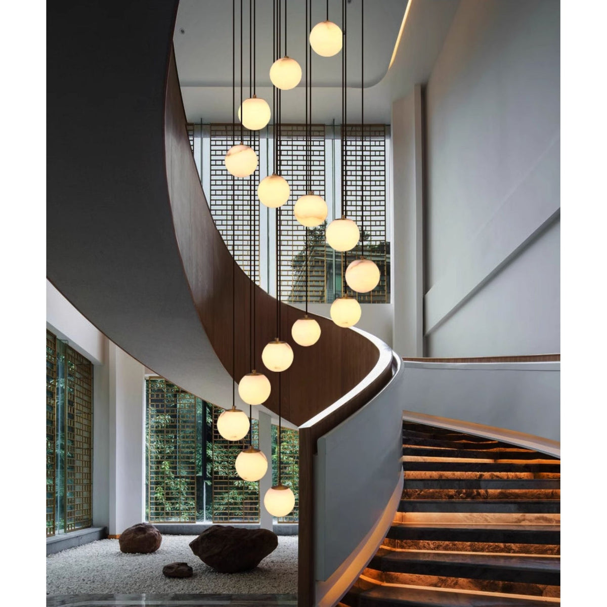 Alabaster Balls Cluster Chandelier — view 24