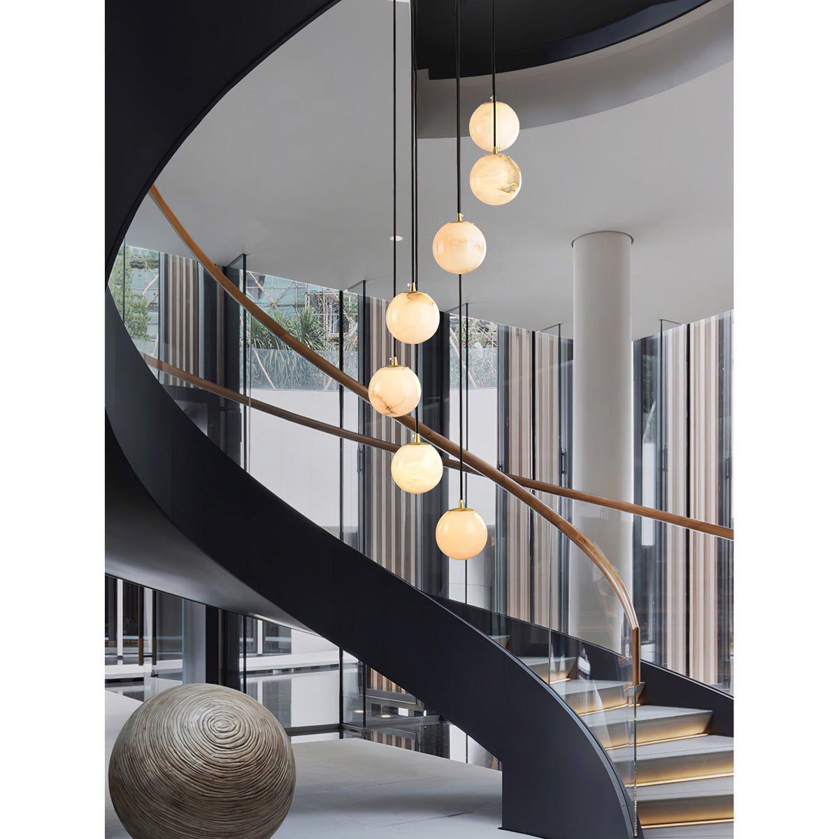 Alabaster Balls Cluster Chandelier — view 26