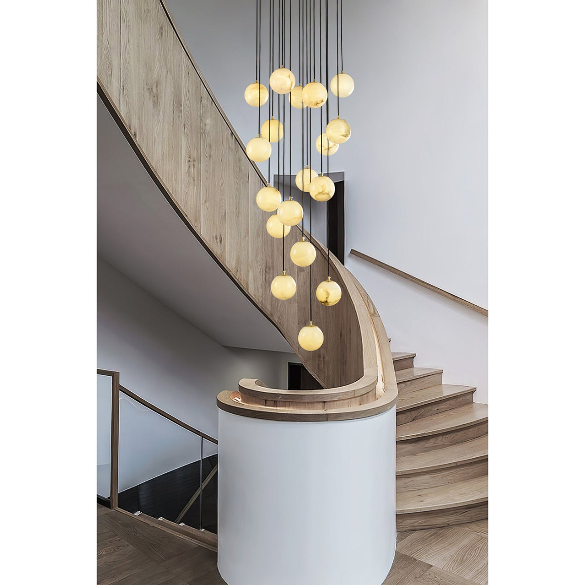 Alabaster Balls Cluster Chandelier — view 27
