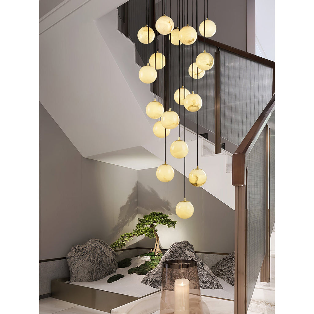 Alabaster Balls Cluster Chandelier — view 28