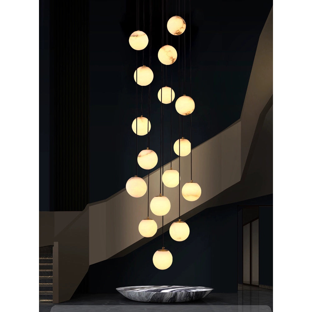 Alabaster Balls Cluster Chandelier — view 30