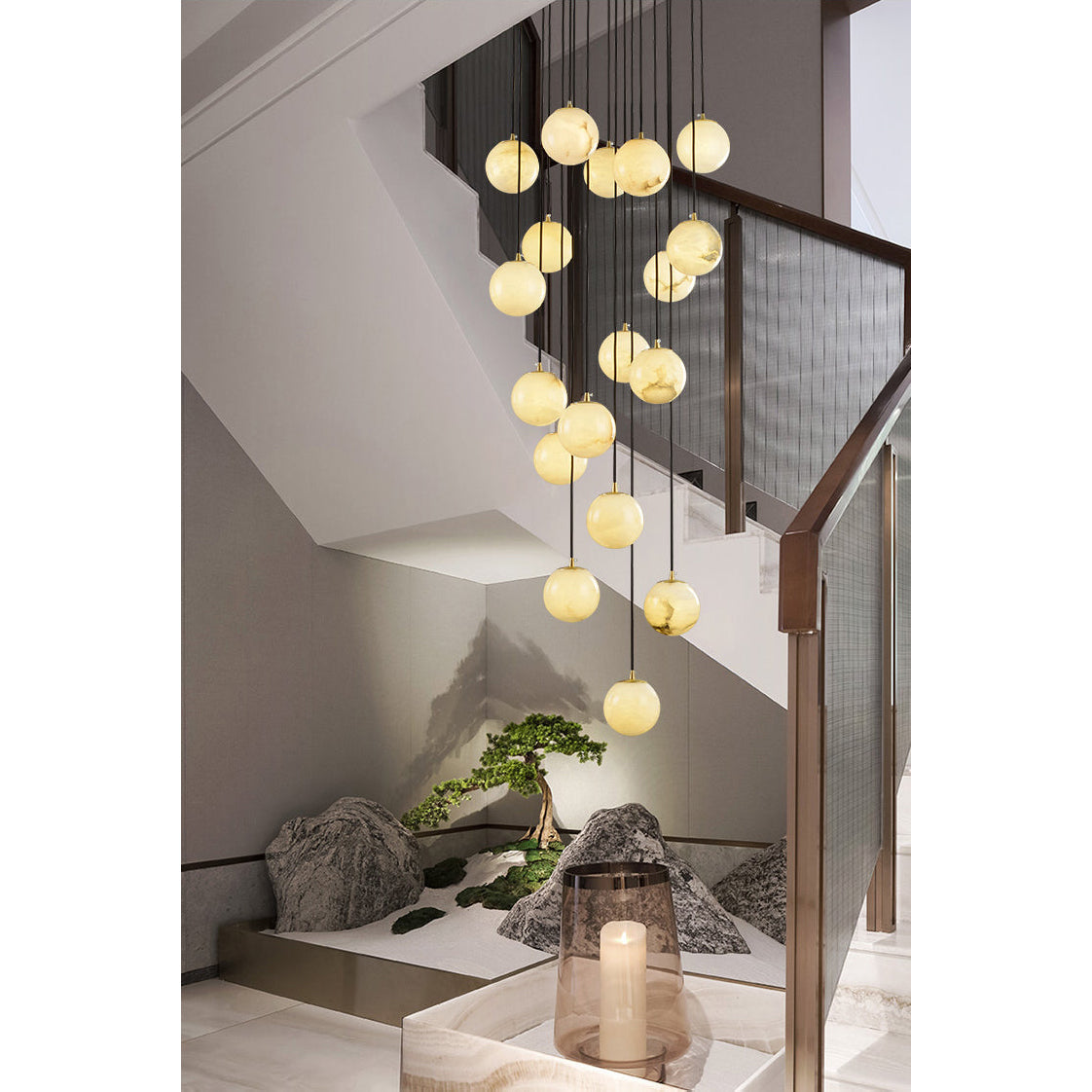 Alabaster Balls Cluster Chandelier — view 31