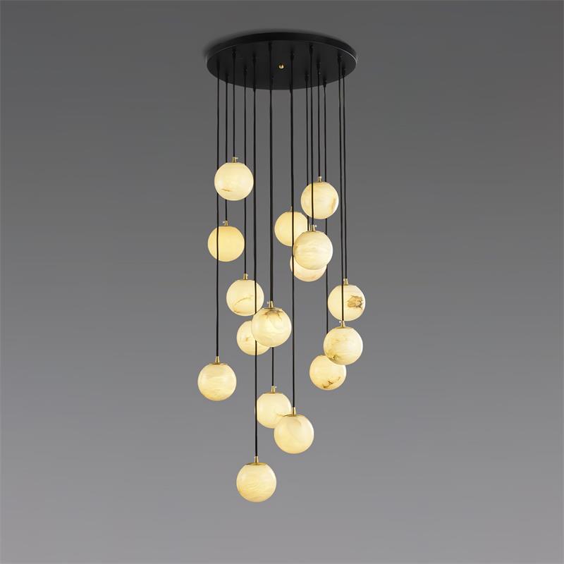 Alabaster Balls Cluster Chandelier — view 38