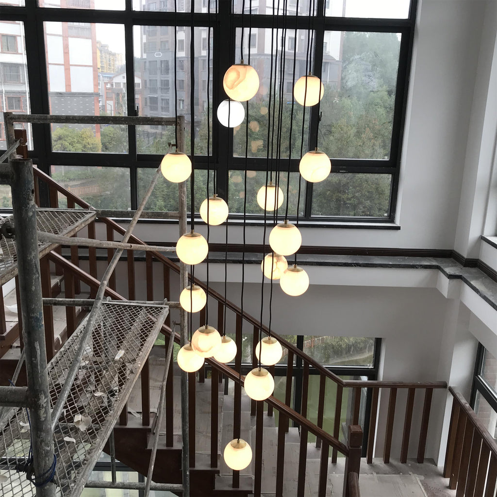 Alabaster Balls Cluster Chandelier — view 23