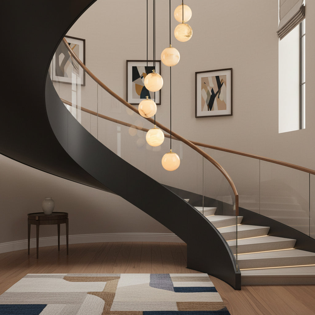 Alabaster Balls Cluster Chandelier — view 11