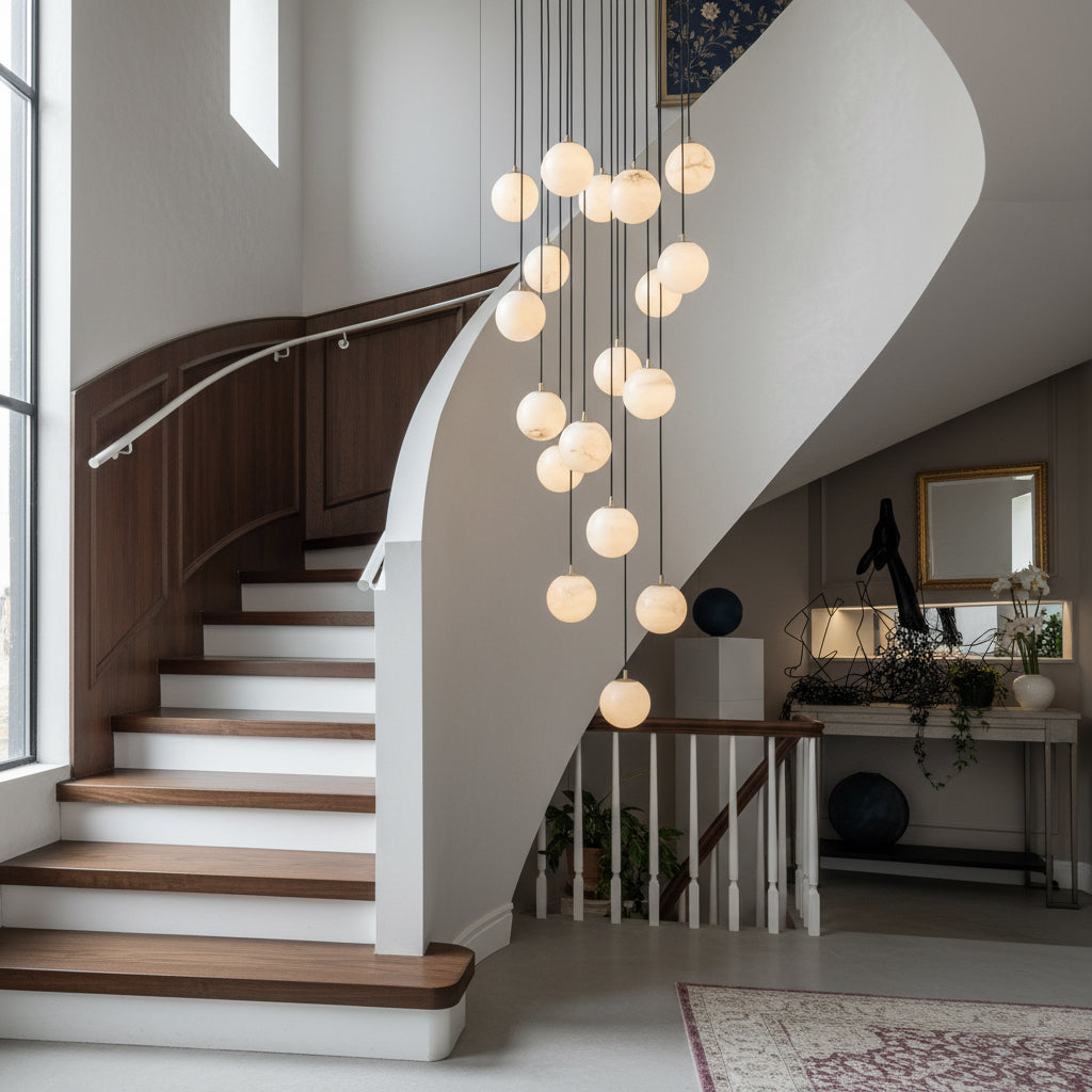 Alabaster Balls Cluster Chandelier — view 15