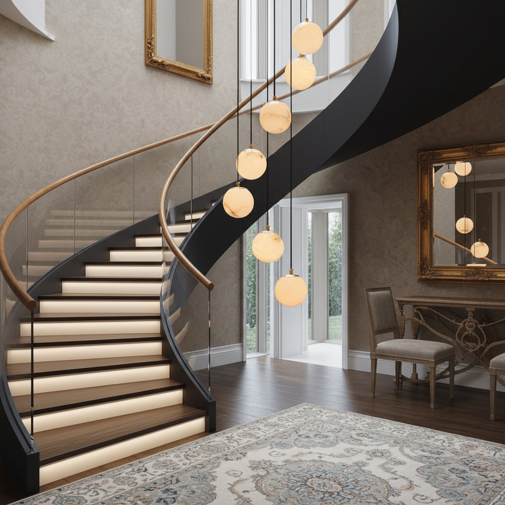 Alabaster Balls Cluster Chandelier — view 14