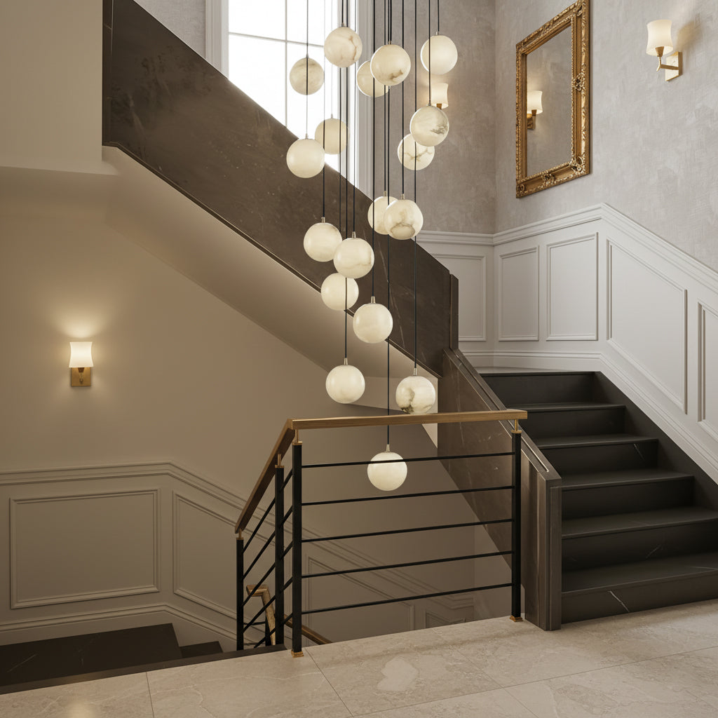 Alabaster Balls Cluster Chandelier — view 12