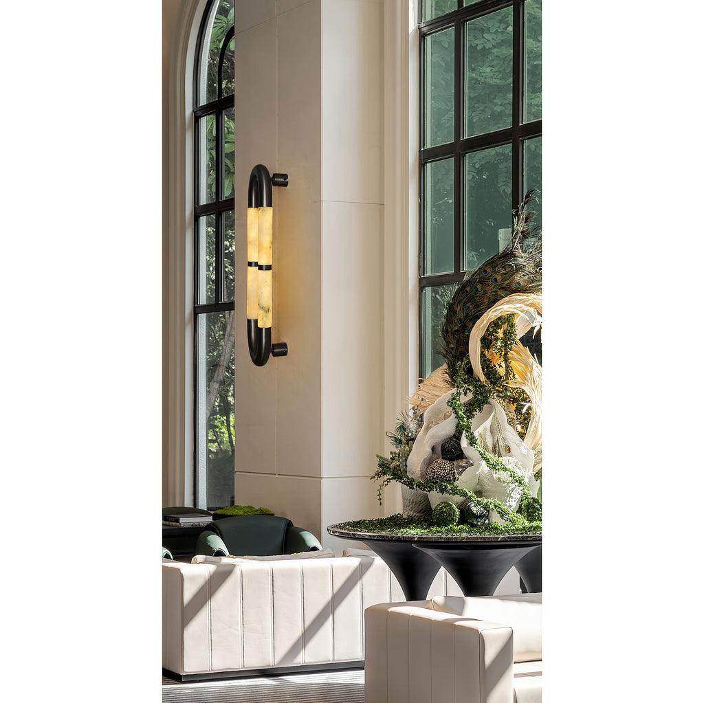 Alabaster Banded KoKo Sconce — view 10