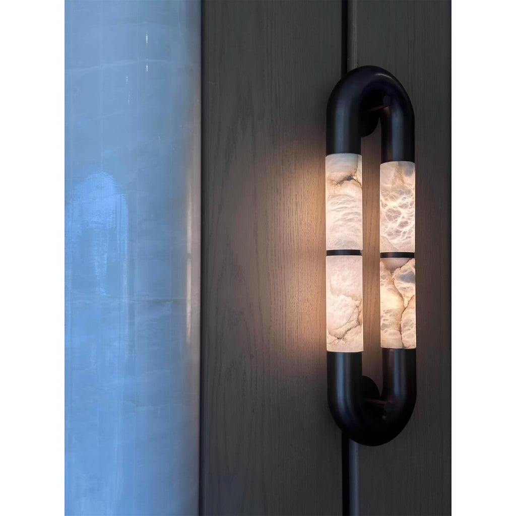 Alabaster Banded KoKo Sconce — view 11