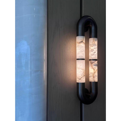 Alabaster Banded KoKo Sconce