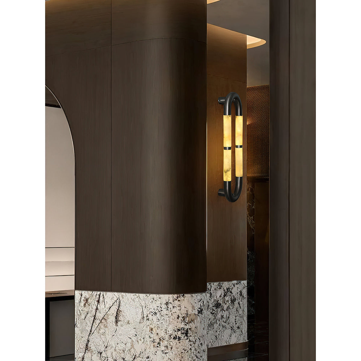 Alabaster Banded KoKo Sconce — view 13