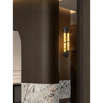 Alabaster Banded KoKo Sconce