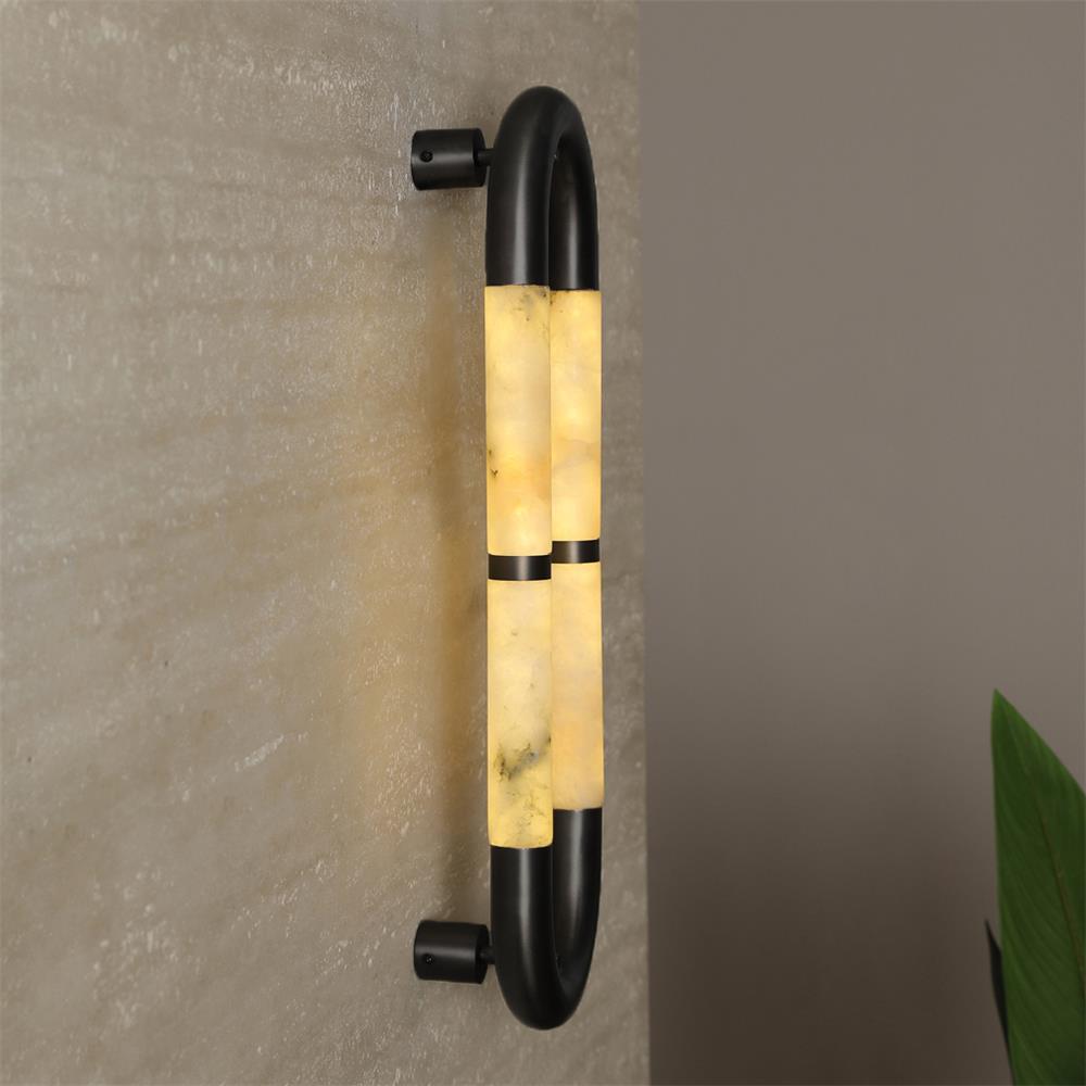 Alabaster Banded KoKo Sconce — view 2