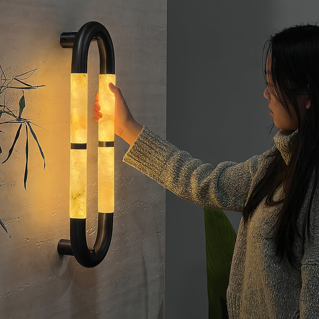 Alabaster Banded KoKo Sconce — view 5