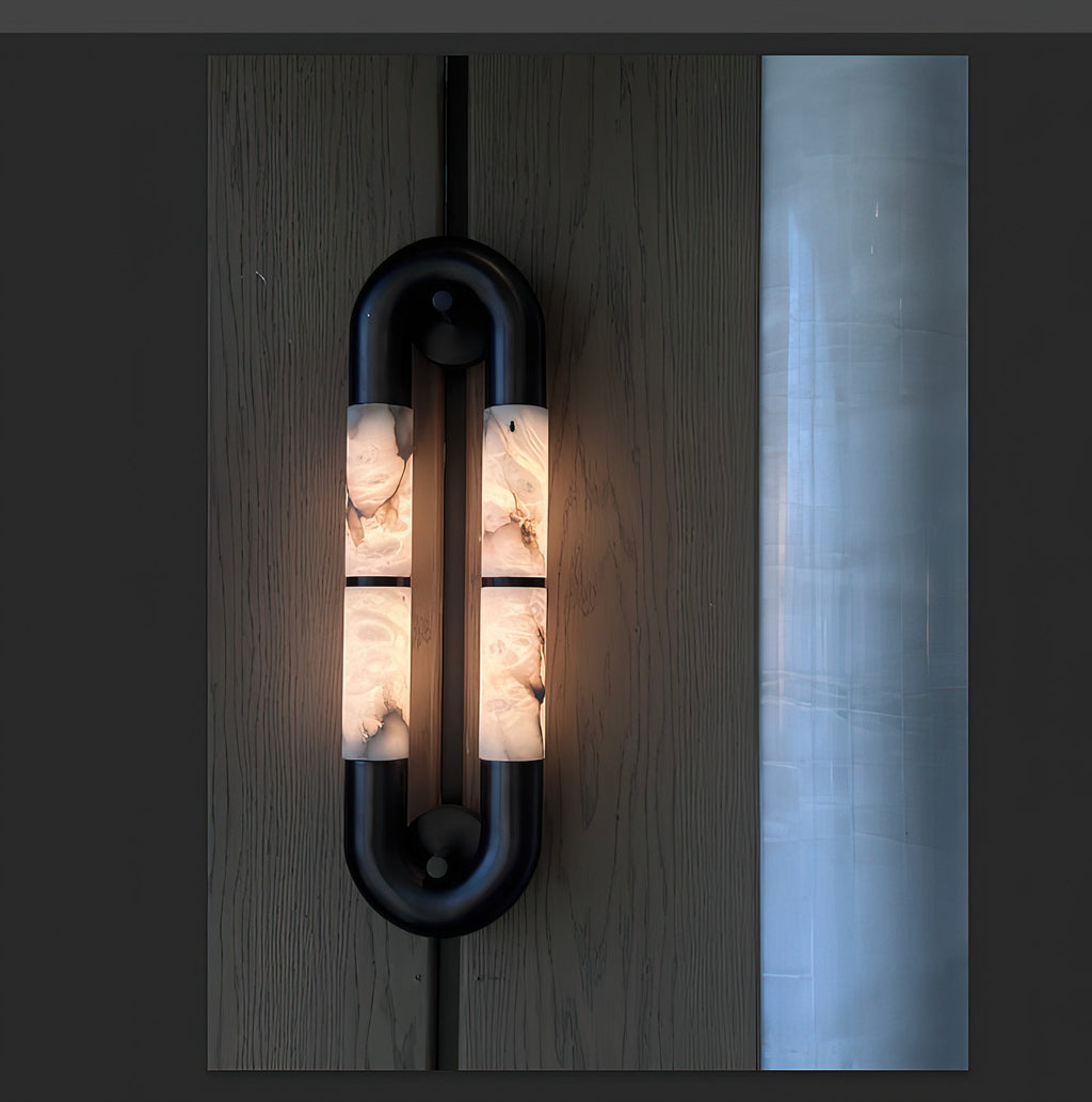 Alabaster Banded KoKo Sconce — view 6