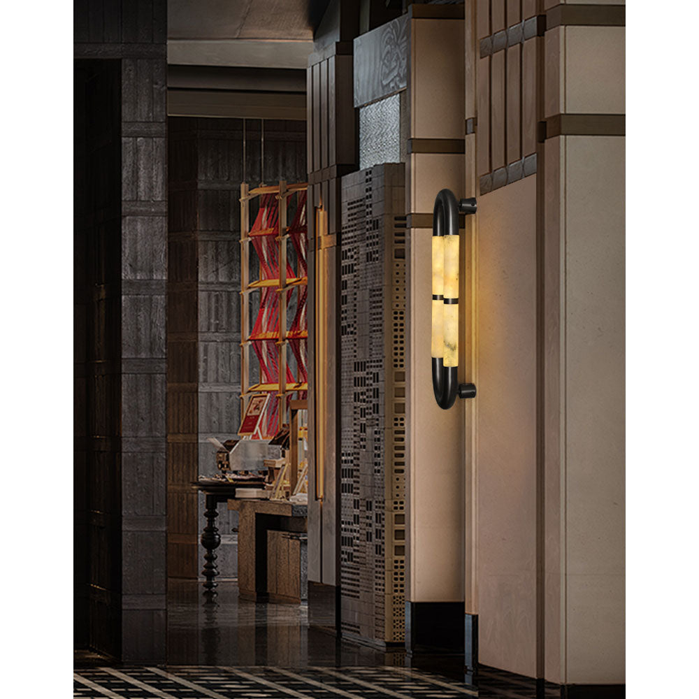 Alabaster Banded KoKo Sconce — view 7