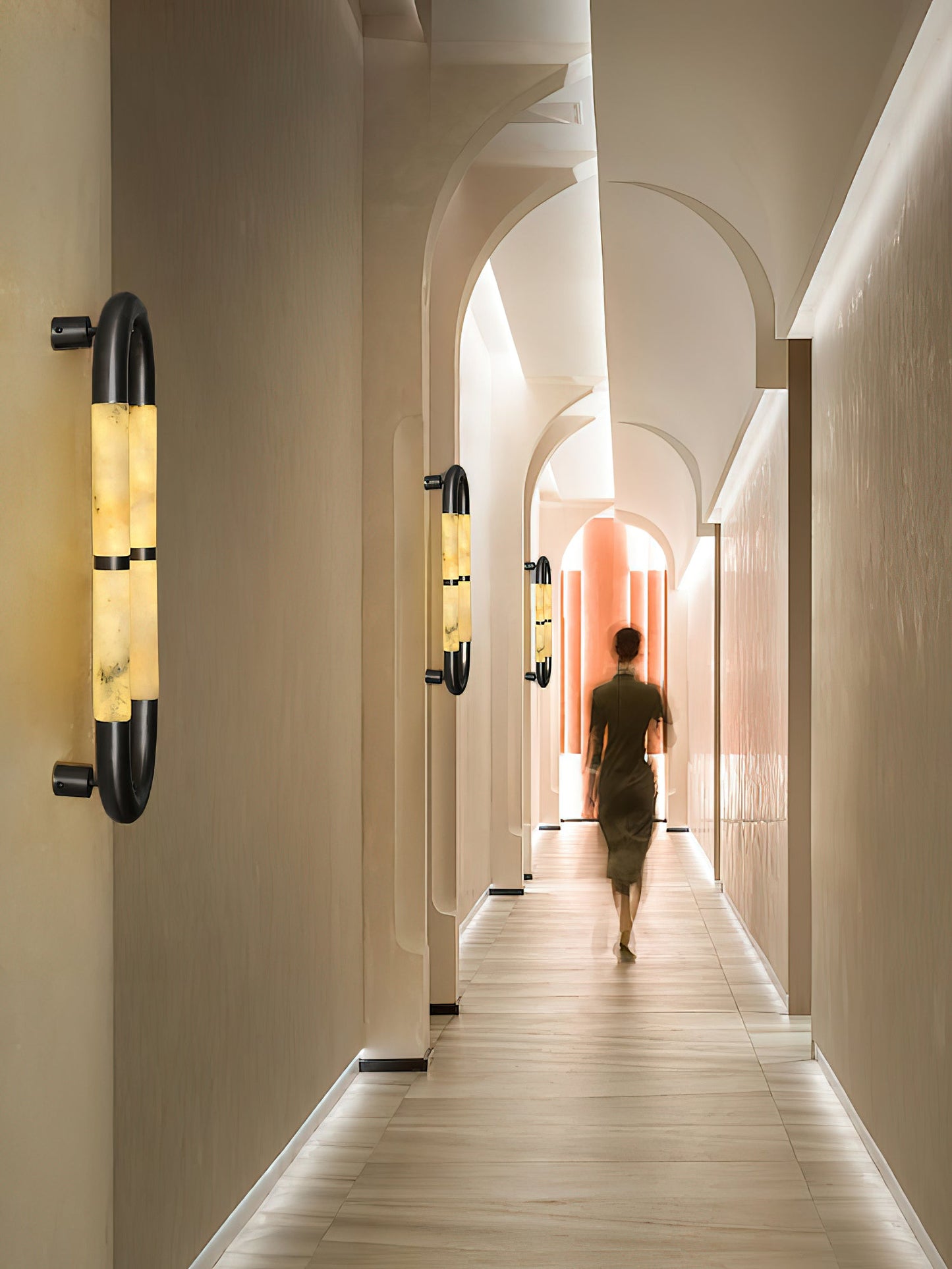 Alabaster Banded KoKo Sconce