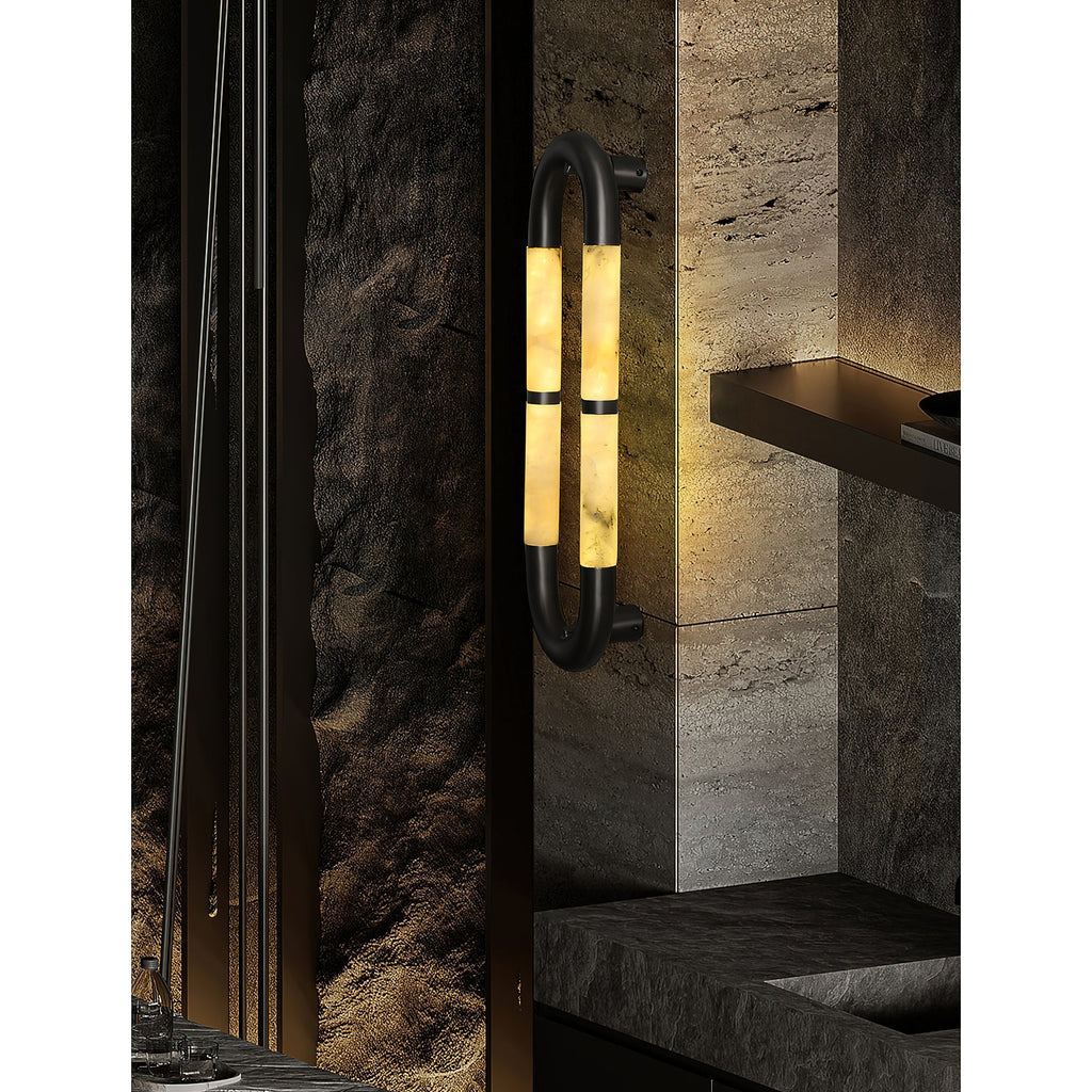 Alabaster Banded KoKo Sconce — view 9