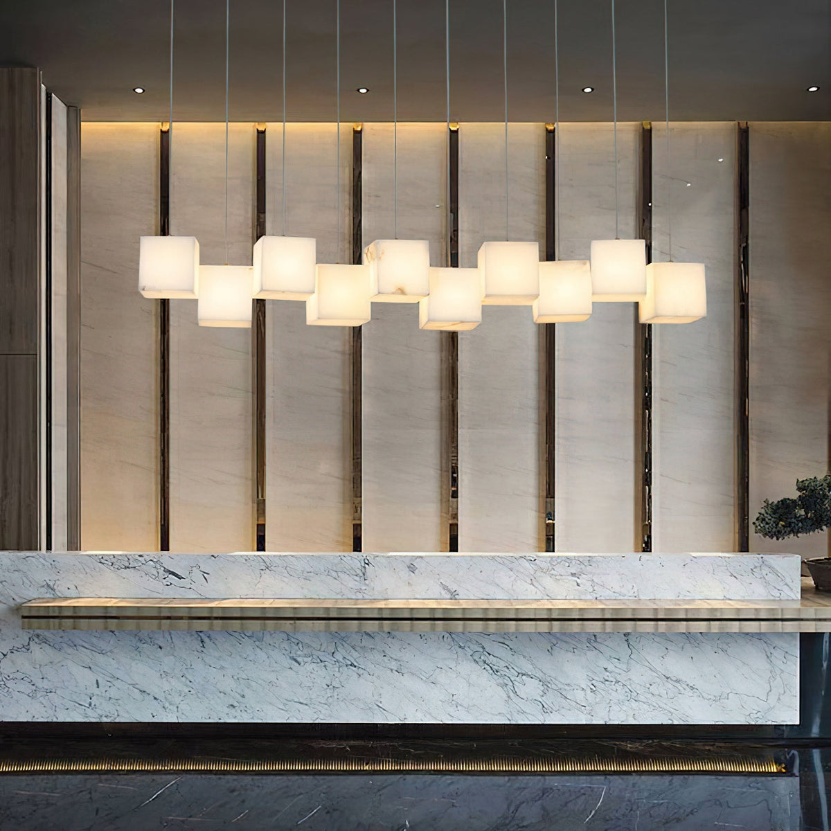 Alabaster Box Chandelier — view 8