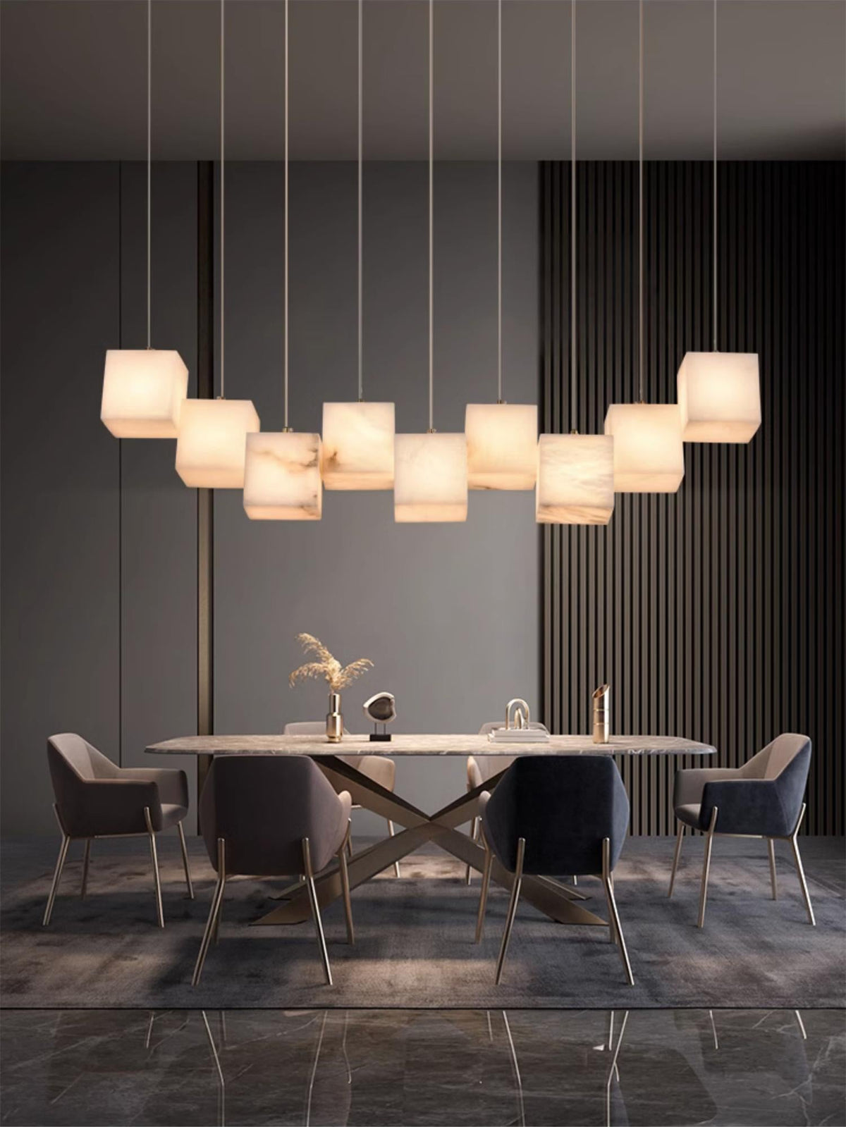Alabaster Box Chandelier — view 11