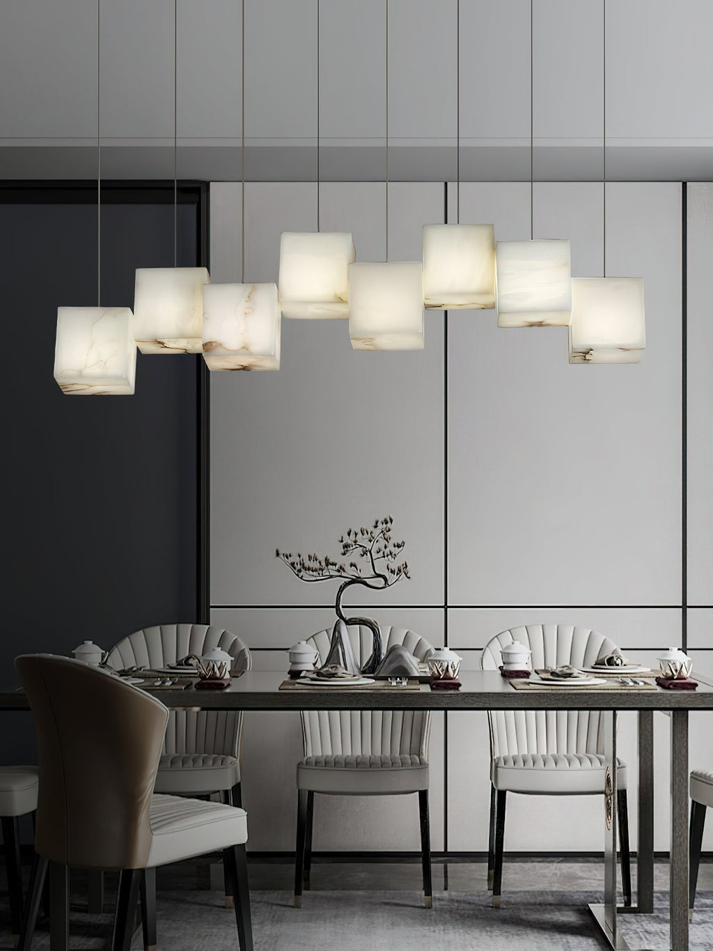 Alabaster Box Chandelier — view 12