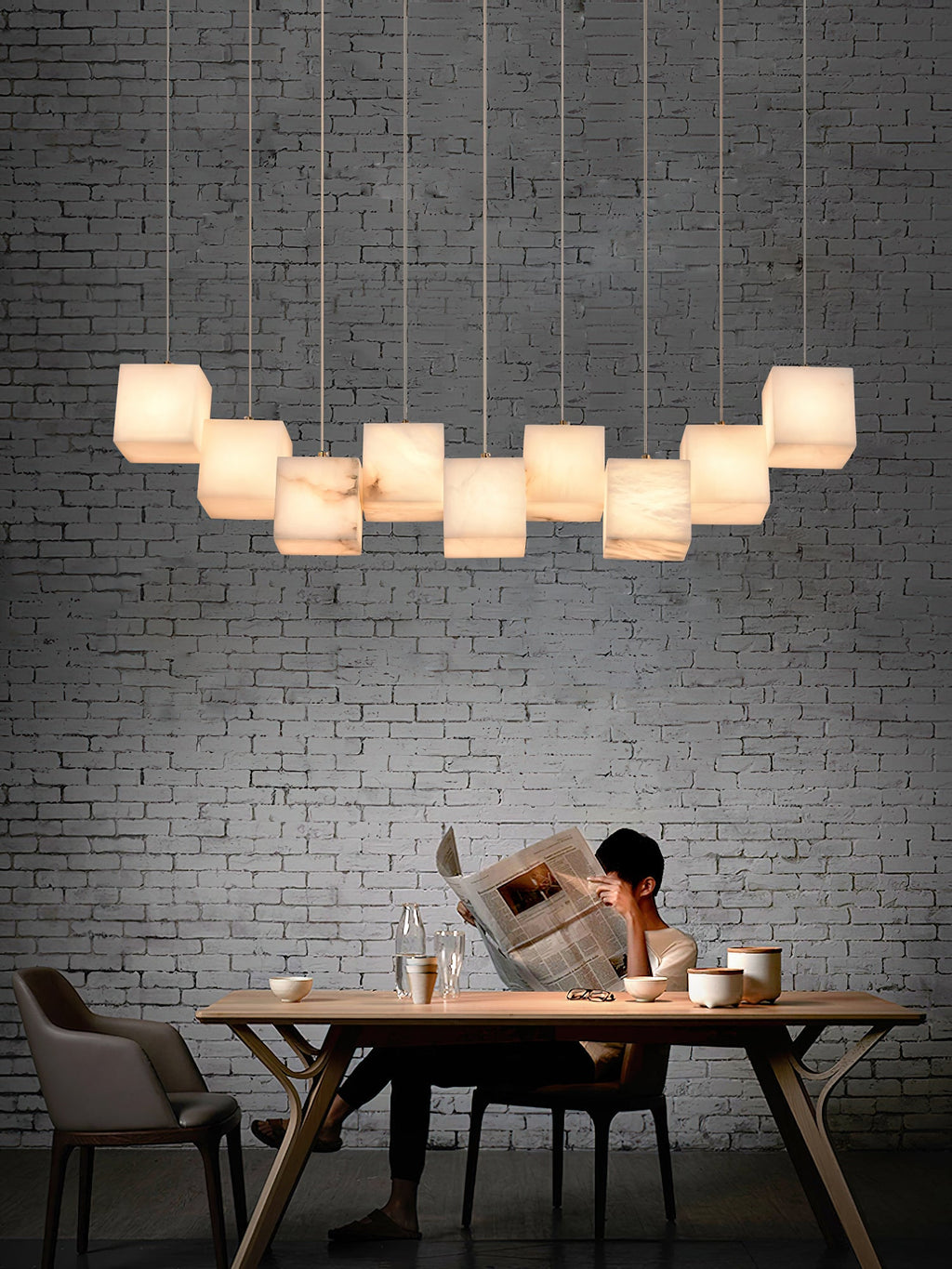 Alabaster Box Chandelier — view 14