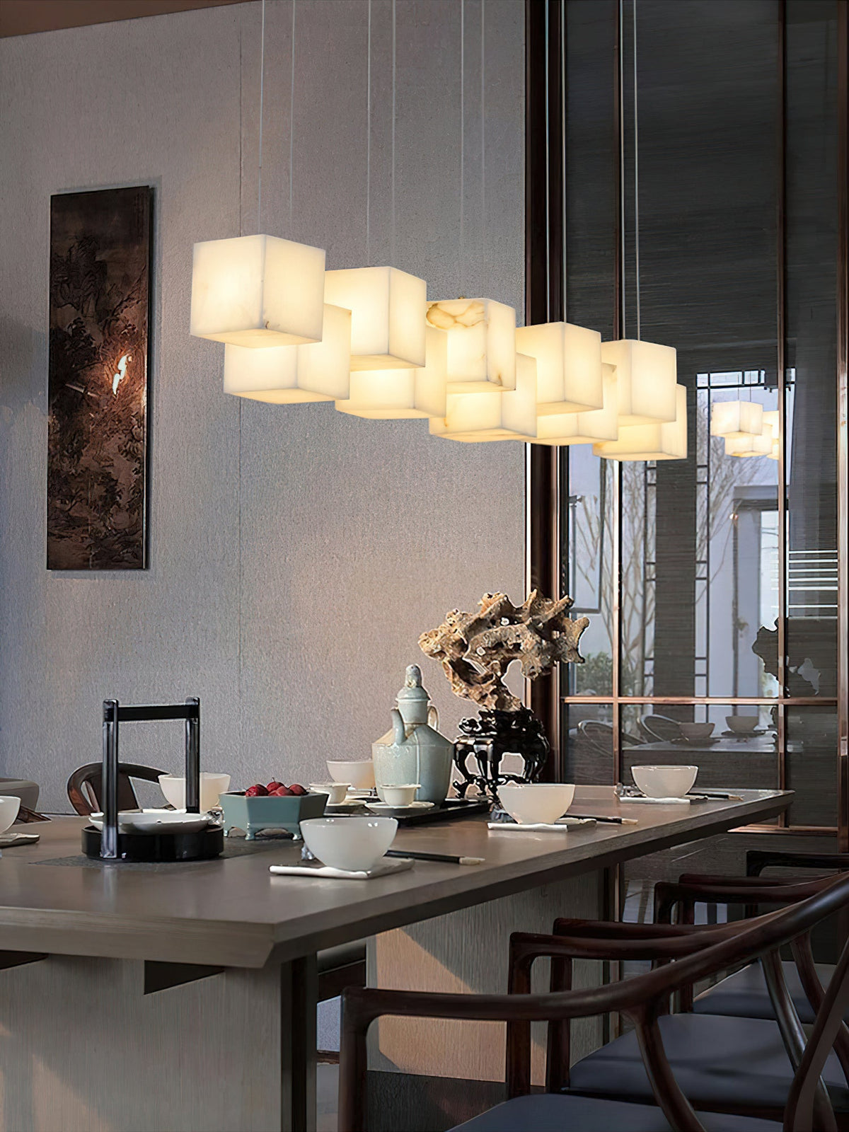 Alabaster Box Chandelier — view 15
