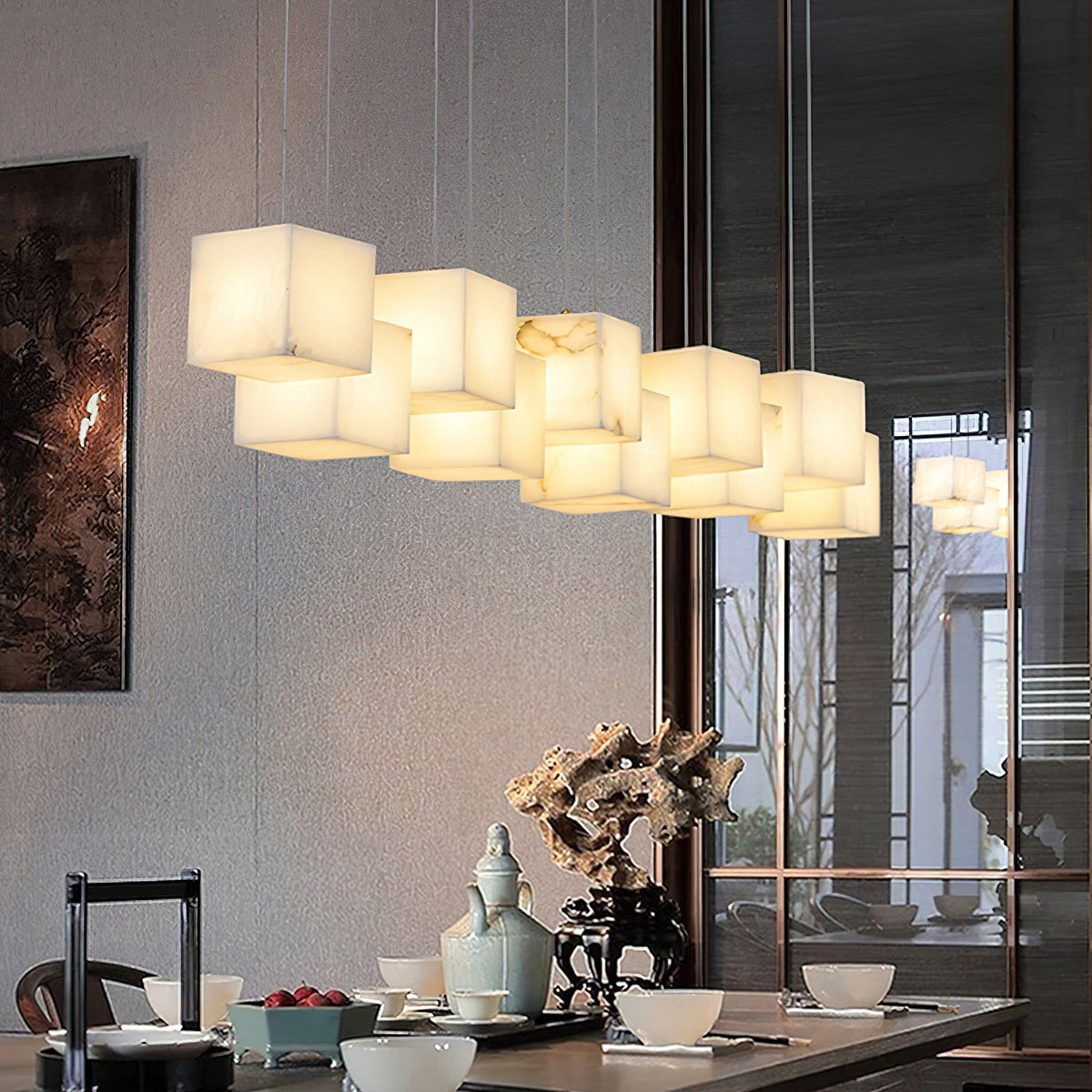 Alabaster Box Chandelier — view 6