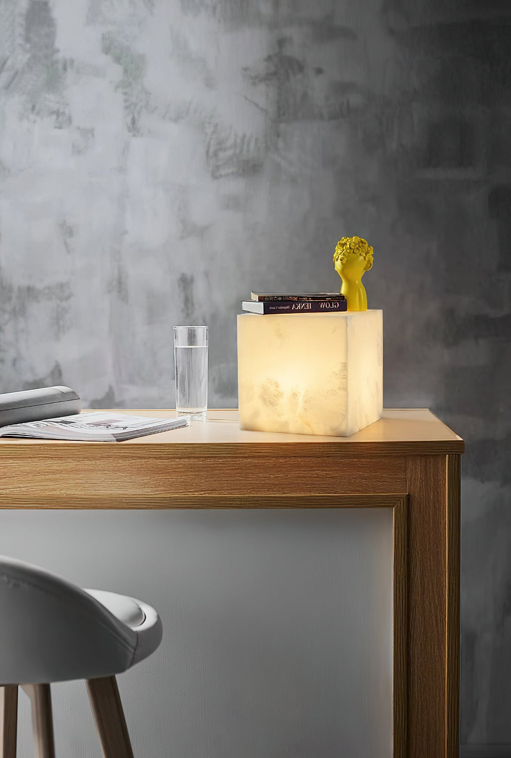 Alabaster Cubic Table Lamp — view 11