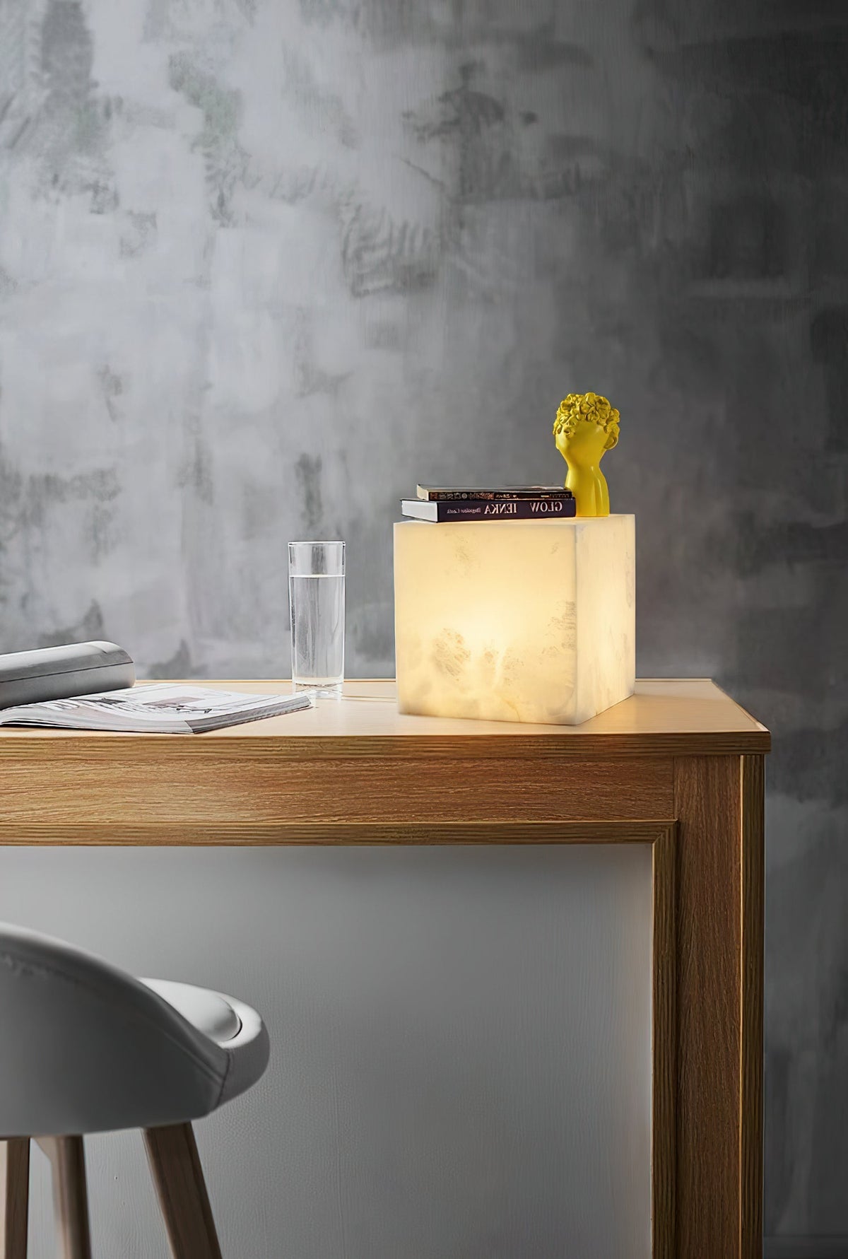 Alabaster Cubic Table Lamp — view 11
