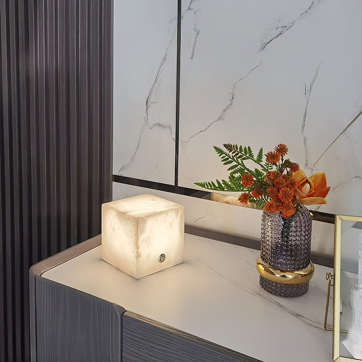 Alabaster Cubic Table Lamp — view 6