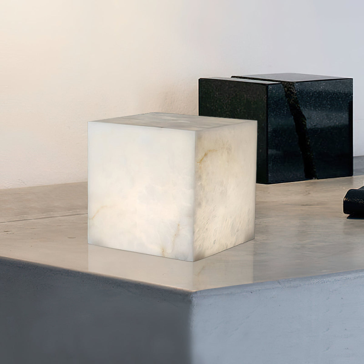 Alabaster Cubic Table Lamp — view 9