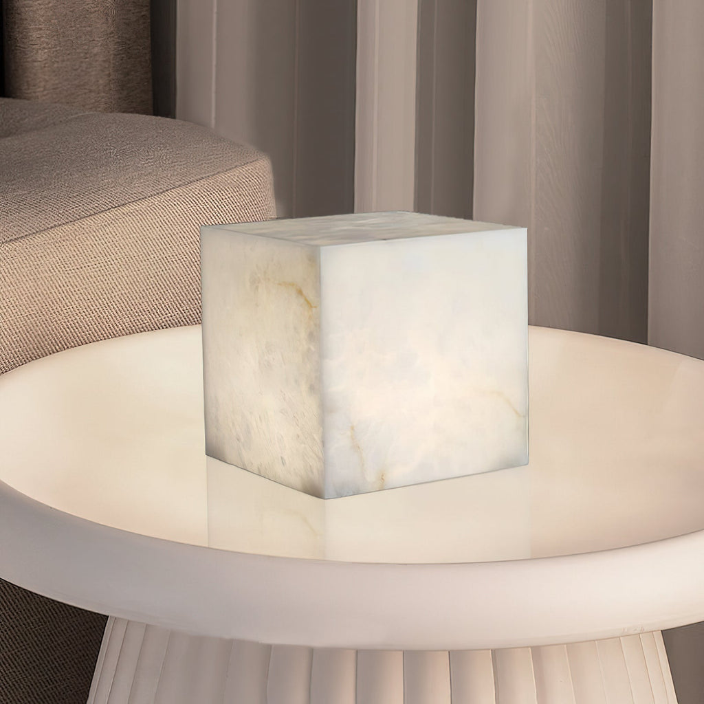 Alabaster Cubic Table Lamp — view 10