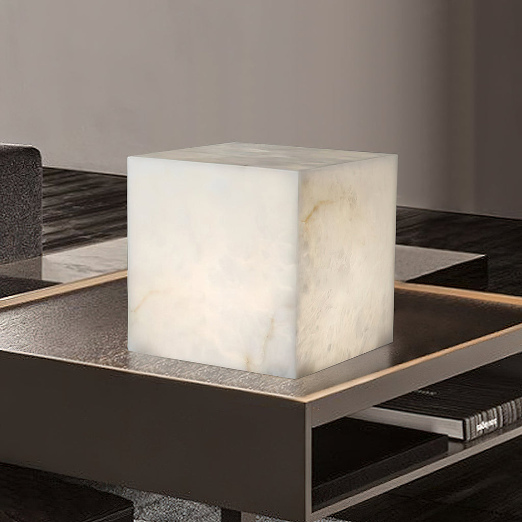 Alabaster Cubic Table Lamp — view 8
