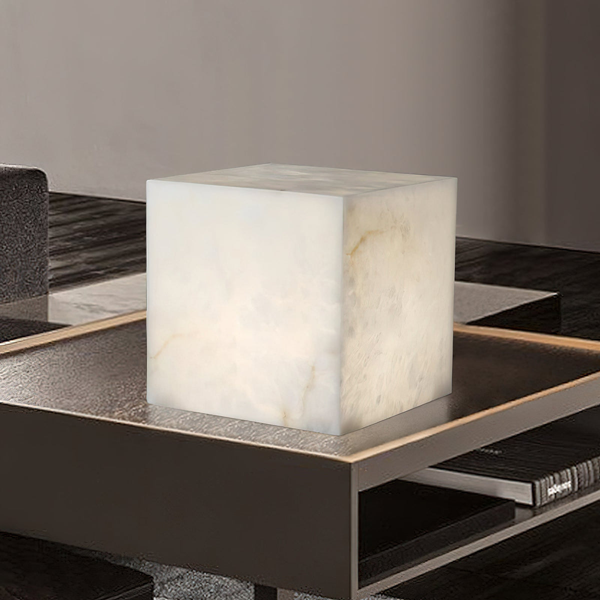 Alabaster Cubic Table Lamp — view 8