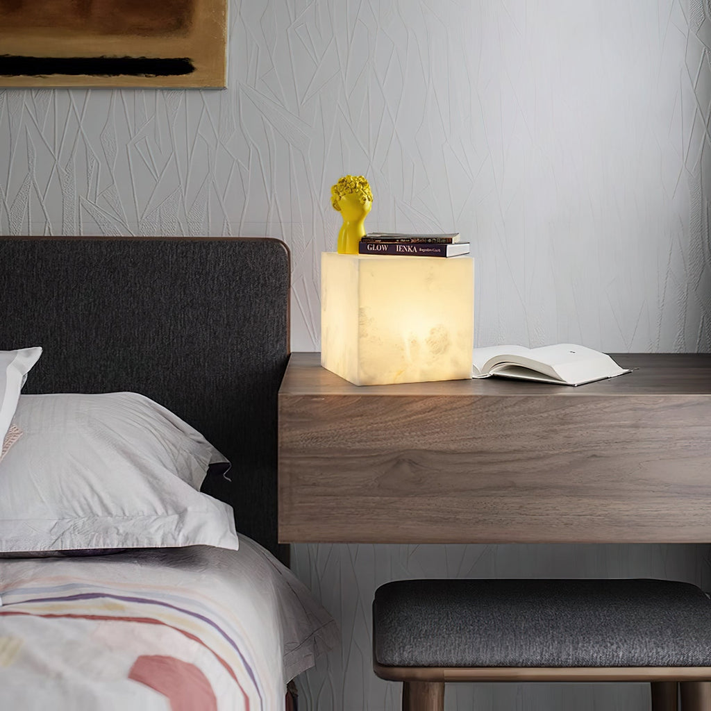 Alabaster Cubic Table Lamp — view 5