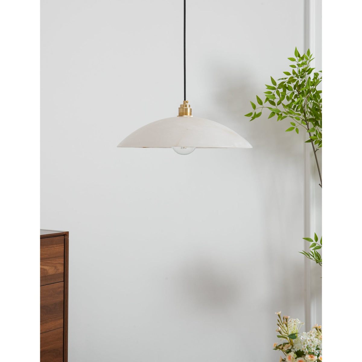 Alabaster Dome Pendant Light — view 15