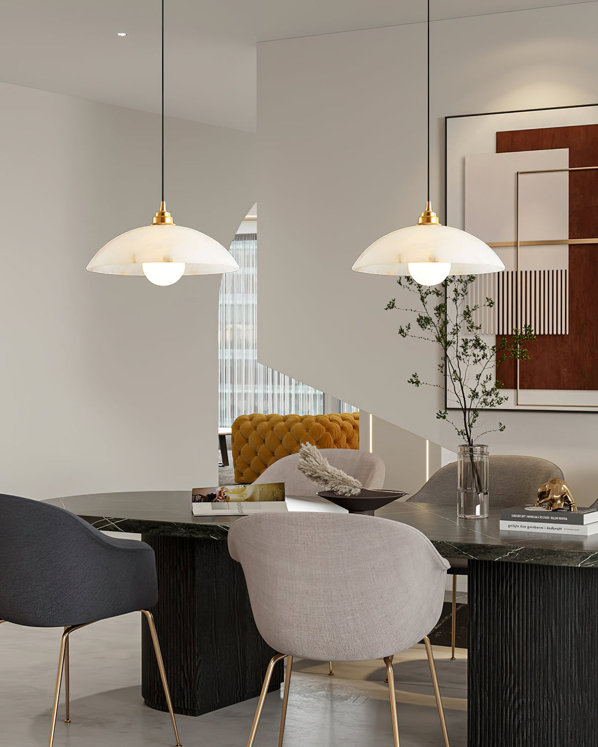 Alabaster Dome Pendant Light — view 36