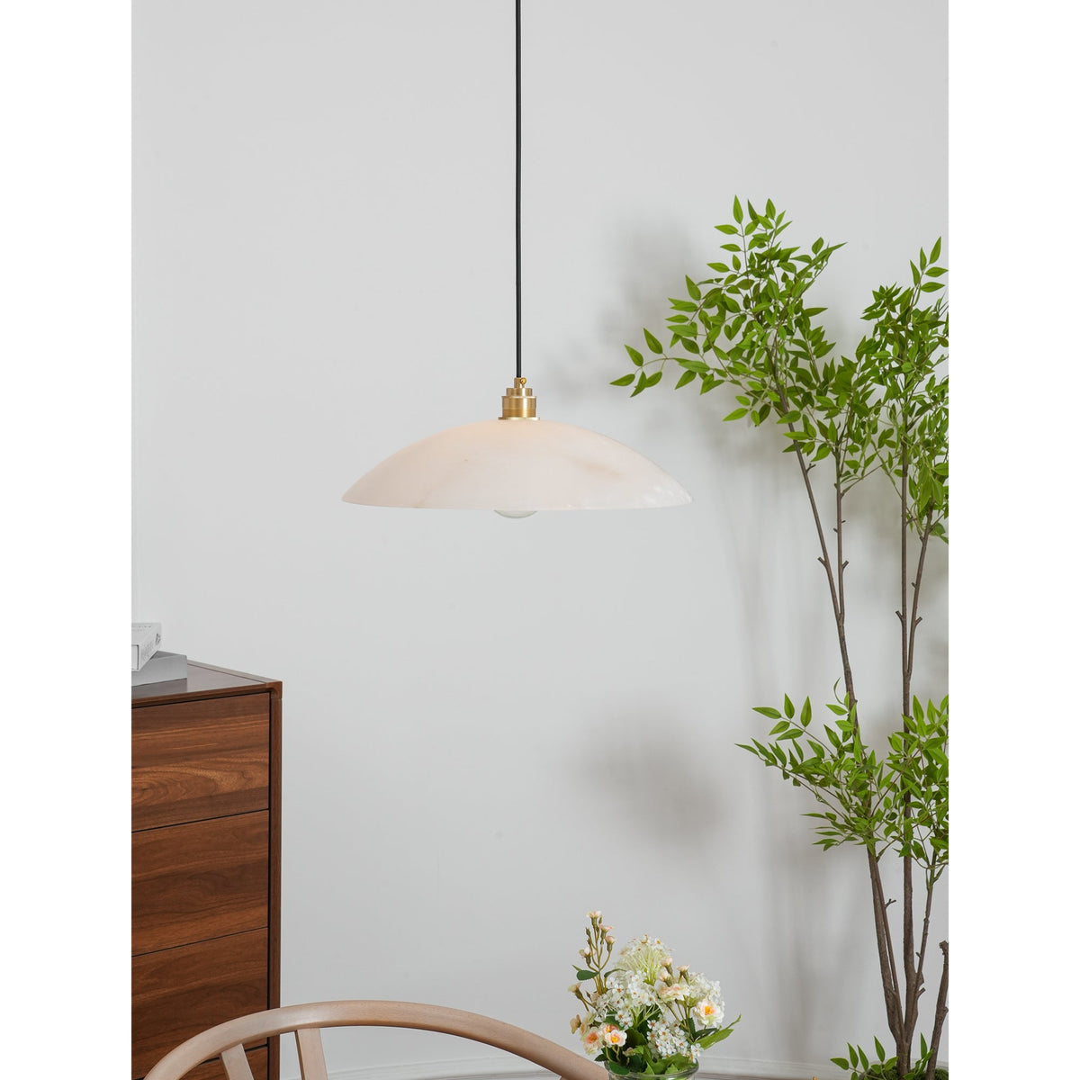 Alabaster Dome Pendant Light — view 12