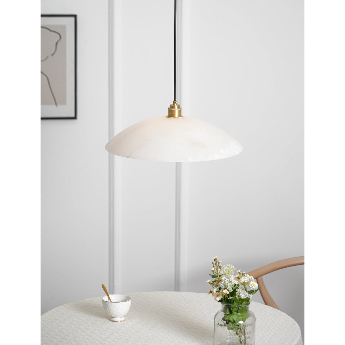 Alabaster Dome Pendant Light — view 7