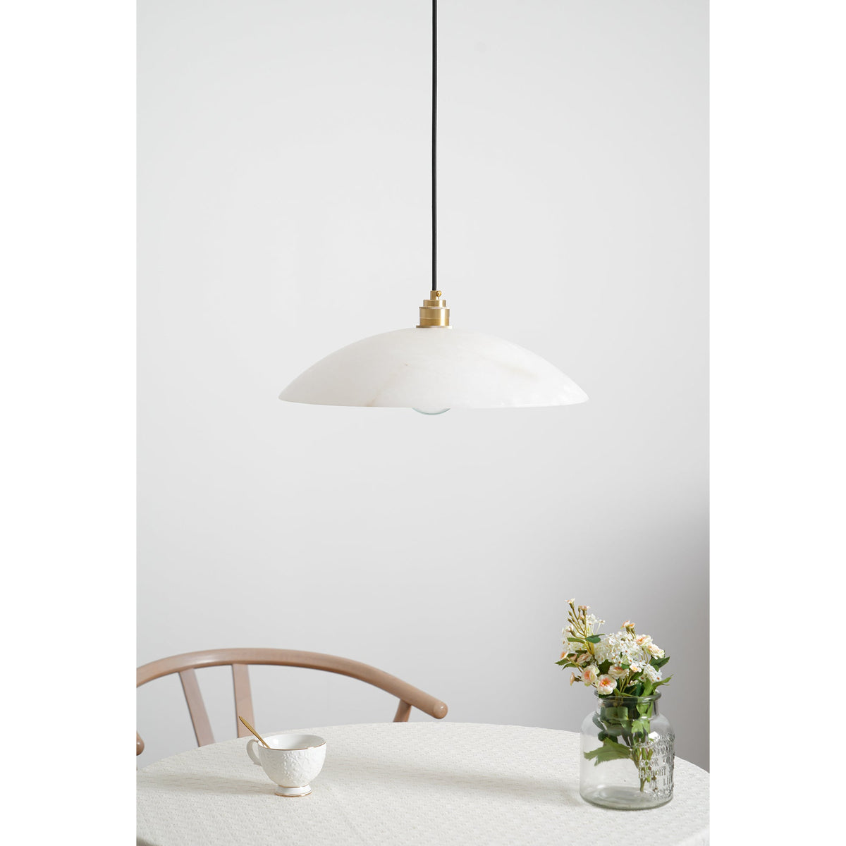 Alabaster Dome Pendant Light — view 8