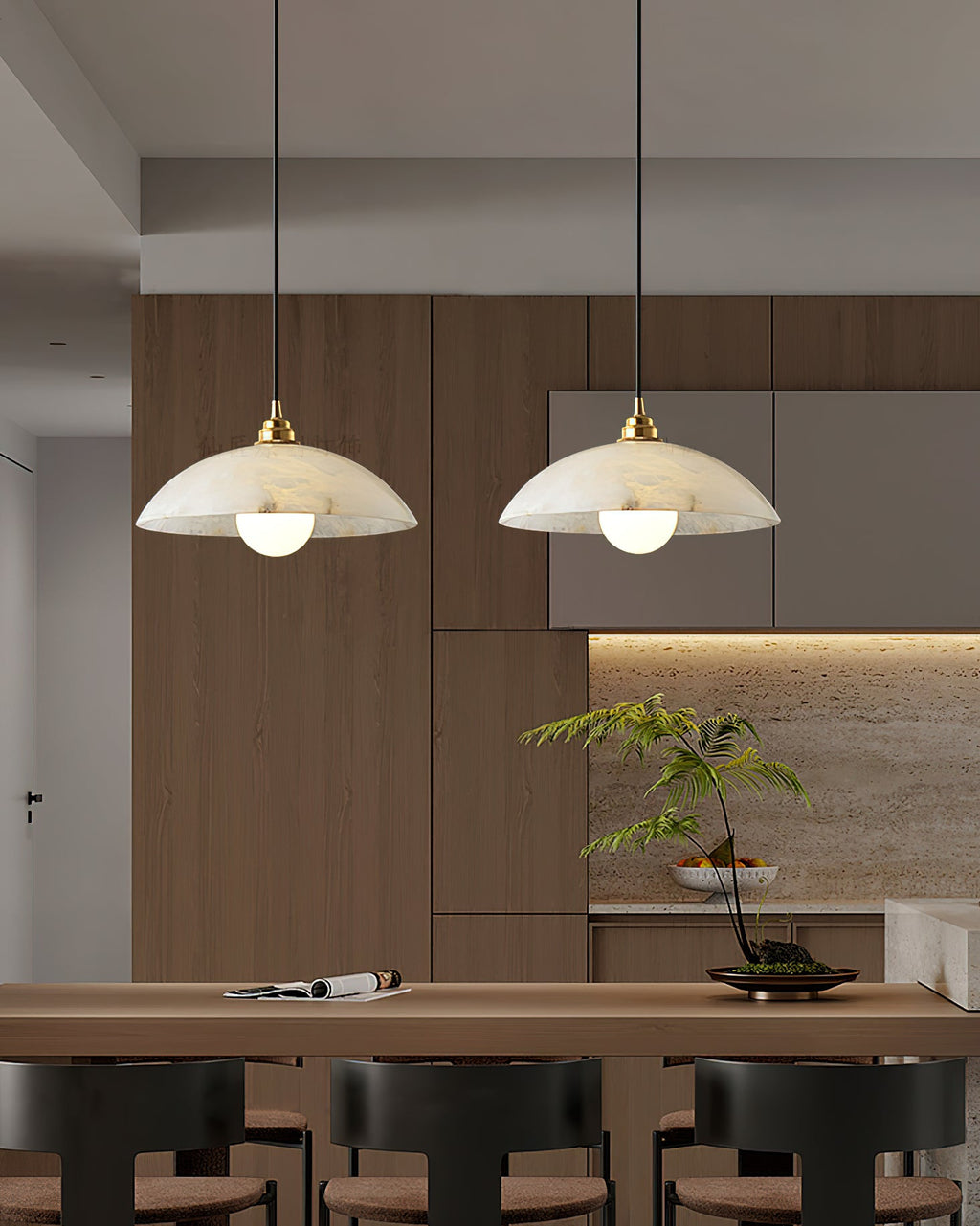 Alabaster Dome Pendant Light — view 40